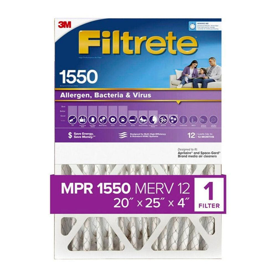 3M Filtrete 1550 Allergen Reduction Air Filters - 20x25x4 - Filtered Waters
