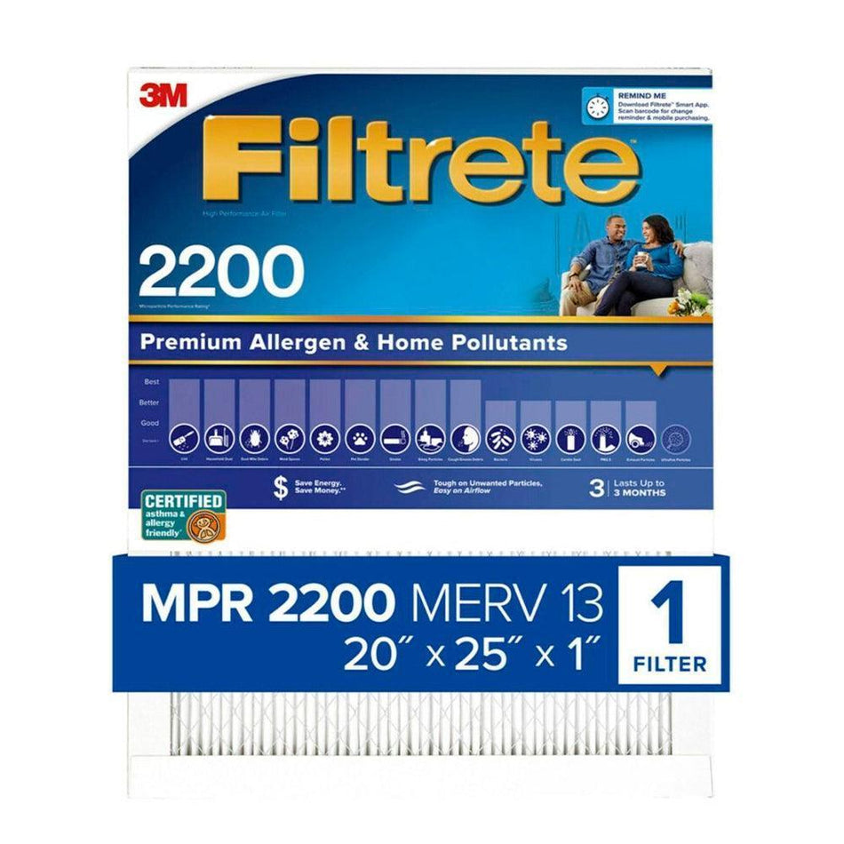 3M Filtrete 2200 Elite Allergen & Home Pollutants Air Filter - 20x25x1 - Filtered Waters